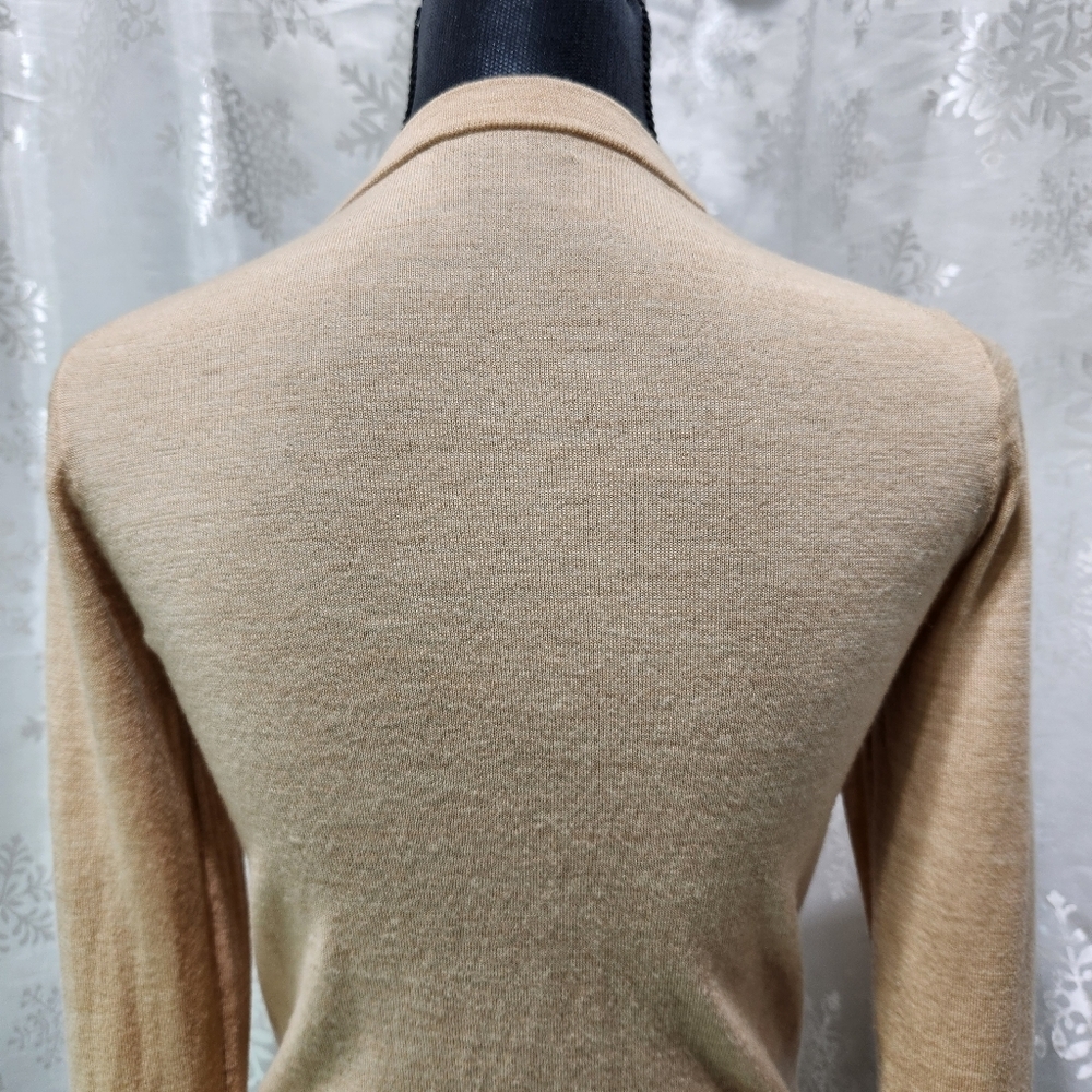J CREW Fine Knit Merino Wool Jackie Sweater Cardigan with Rose Sequins (S) - Picture 6 of 12
